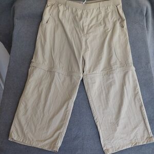 Columbia PFG Convertible Cargo Pants XL x 34 Beige Omni-Shade Fishing Hiking